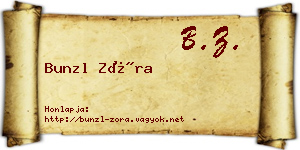 Bunzl Zóra névjegykártya